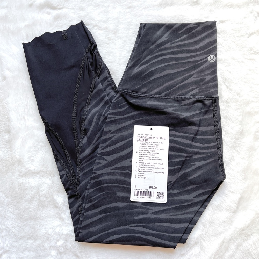 Lululemon High Rise Wunder Under Crop Scallop 23" Size 4